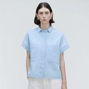 Lavender short sleeve box top from Everlane